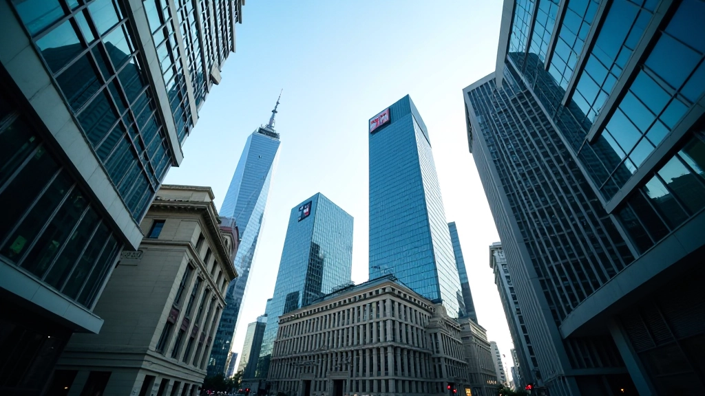 Vue panoramique des bâtiments des bourses de Paris, Francfort et Amsterdam avec symboles distinctifs