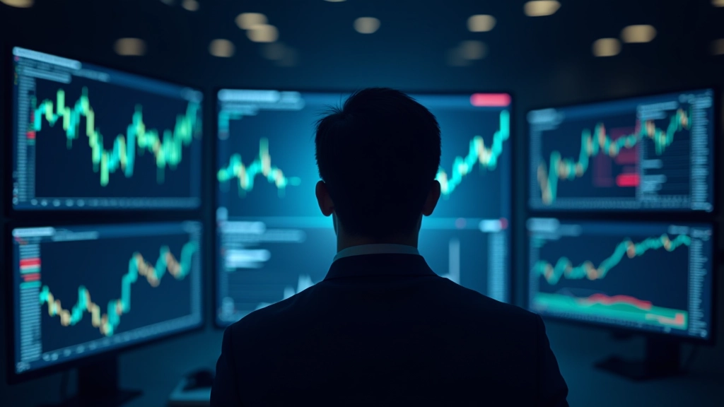 Écrans de données financières montrant graphiques et indices de marché