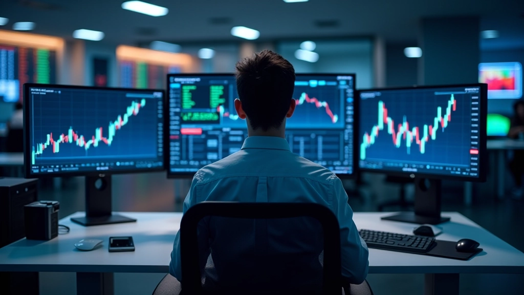 Trois écrans affichant les indices boursiers CAC 40, DAX et AEX en temps réel avec graphiques détaillés